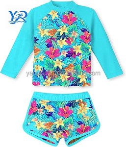 Yanyi 2025, traje de baño de verano para niñas, nueva falda bóxer de manga larga, pantalones cortos de Bikini para deportes de playa - Product Image 1