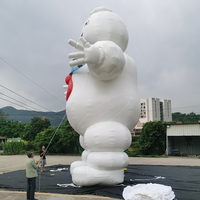 Ballon gonflable Stay Puft Marshmallow Man Ghostbusters, publicité personnalisée de dessin animé avec ventilateur intégré pour les décorations d'Halloween