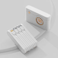 Chargeur portable mignon de style appareil photo, grande capacité 10000mAh, batterie externe portable avec câble intégré