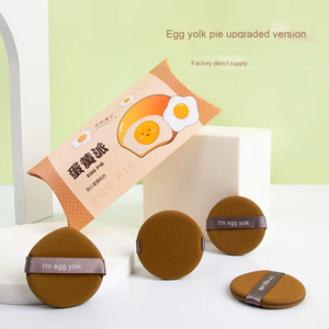 Ensemble de bouffées de <span class=keywords><strong>maquillage</strong></span> en forme de dessert mignon éponge cosmétique douce pour mélange de fond de teint emballage cadeau direct d'usine OEM <span class=keywords><strong>tarte</strong></span> au jaune d'oeuf - Product Image 1