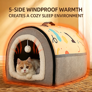 Cat nest winter warm closed detachable washable new cat <b>house</b> super big cat mattress mattress dog nest all seasons - Product Image 4