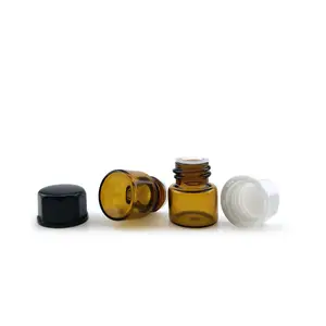 Wholesale 1ml 2ml 3ml 5ml Amber Cosmetic Essential Oil Glass Bottle Ampoule Bottle New Vial Glass Bottle With Hat Cover