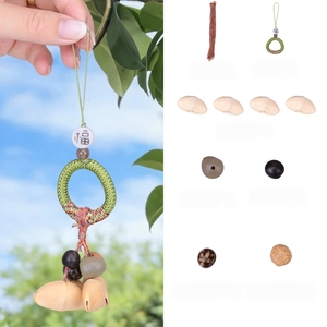 Wholesale HandWoven Ring Fu Character Natural Fruit Shell <b>Wind</b> <b>Chime</b> For Car Rearview Mirror Hanging Ornament - Product Image 2