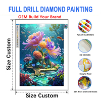 Kit d'art diamanté créatif de haute qualité avec motifs imprimés 'Cottage Corail' et diamants carrés en acrylique, vente en gros