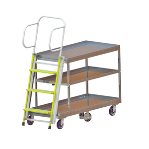 Escalera de servicio industrial todo en uno y estante de transporte Nuevo Carro de escalera de acero con excelentes características - Product Image 2