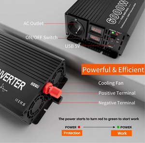 Sistema de Energía Solar para el Hogar HOULI, Inversor de Corriente para Automóvil de Onda Sinusoidal Pura de 6000w 12v a 220v, Inversor de Potencia de 3000w 4000W 5000w - Product Image 3