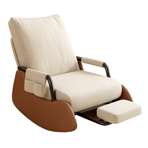Fauteuil inclinable à bascule moderne en tissu velours, confortable et écologique, pour salon, chambre et balcon - Product Image 3