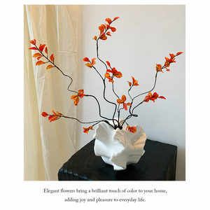 QiYing Victory - Hojas de Arce Rojas de Otoño Estilo Wabi-Sabi, Flores Artificiales de Seda, Follaje de Arce Artificial, Arreglos Florales Decorativos - Product Image 6