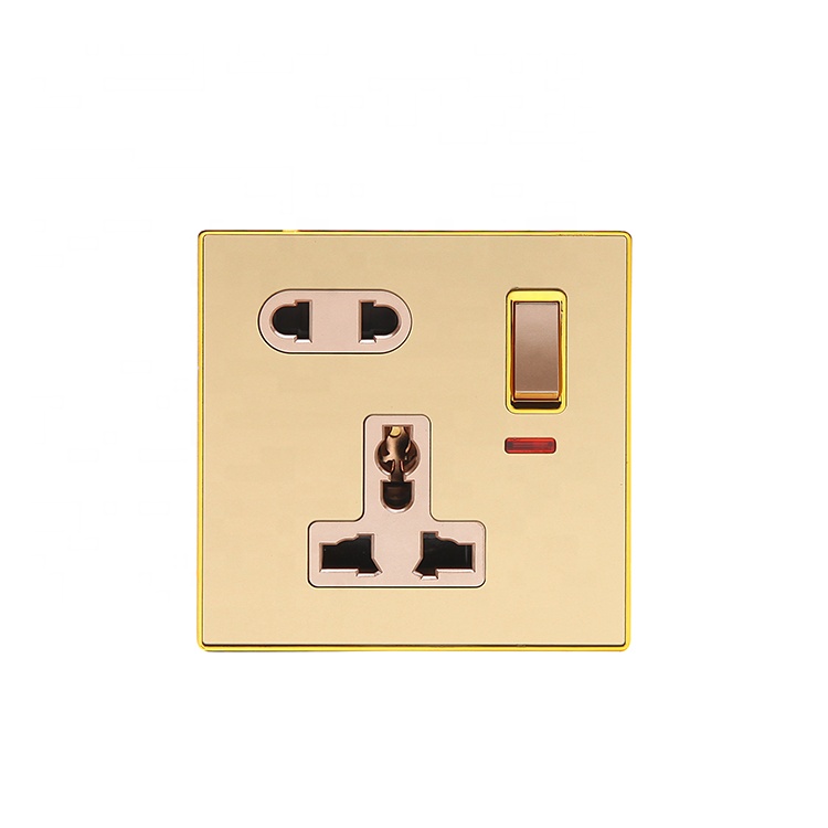 Multifunctional 5 Pin Switched Electric Light Wall Power Electric Socket and Switch Universal Socket Electric Socket