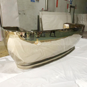 Anw3314 בר פלדה שולחנות בר נירוסטה שולחנות מתכת מותאם אישית מראה זהב מוברש קדמי - Product Image 3