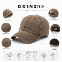 Casquette de baseball personnalisée à 6 panneaux, effet vieilli, en coton délavé, style Dad Hat, avec logo brodé, casquette de sport rétro pour marques streetwear