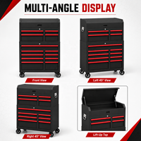 Coffre à outils en métal robuste de qualité supérieure, chariot mobile à roulettes avec compartiments, armoire de rangement verrouillable