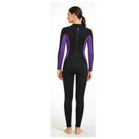 Combinaison de plongée intégrale DIVESTAR pour femme, conception personnalisée, manches longues, fermeture éclair dorsale, pour surf et plongée, blocs de couleur, coutures plates, genouillères intégrées à l'avant