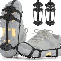 Crampons renforcés à 24 dents pour l'extérieur, couvre-chaussures antidérapants, griffes à neige, crampons pour terrain boueux et glacé, pointes de randonnée hivernales