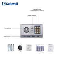 Coffre-fort électronique compact Safewell E1301E Premium Digital Mini en acier, haute sécurité, dissimulé, avec clavier et serrure à clé