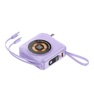 Batterie externe en plastique de 20 000 <span class=keywords><strong>mAh</strong></span> avec câble intégré, charge rapide sans fil 225W, prise compacte portable, appareil multi-tension 3-en-1 - Product Image 1