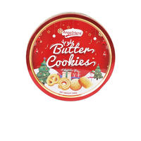 340g biscuits de Noël 340g biscuits au beurre avec goût sucré boîte-cadeau personnalisée étain en vrac exportation emballage sucre gaufrette Type