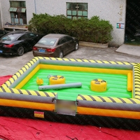 Jeux interactifs gonflables Toxic Meltdown, jeux de saut gonflables avec obstacles rotatifs pour enfants et adultes