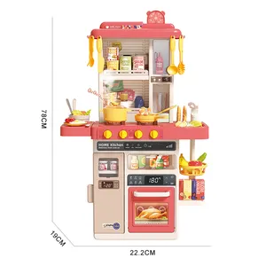 Leemook vente en gros 63/78/88cm enfants jouer maison jouets famille enfants cuisine jouets cuisine simulation table cuisine ensemble jouets