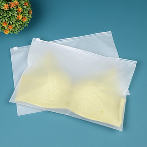 Factory Direct Supply Horizontal CPE Frosted Zipper Bag Thick Clear Self Sealing Pouch For Inner Wear <b>Socks</b> Clothes Packing - Product Image 2