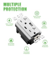 Barep Fabrika Satışı 20A USB Duvar Prizi 30W PD Hızlı Şarjlı ABD Standart Priz Çıkışı Kendinden Topraklamalı Elektrik Prizi