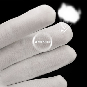 Özel logo düz elastik manşet gecede uyku egzama nemlendirici beyaz pamuklu eldiven günlük yaşam çalışması için - Product Image 3