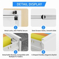 Équipement de bureau, armoire de classement en acier minimaliste à 4 tiroirs avec serrure et roulettes mobiles