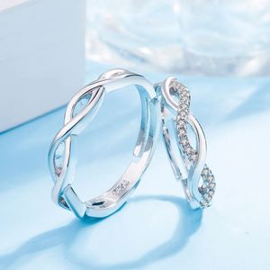 Anillo De Acero Inoxidable Platinum Plated Sparkling Hollow Design <b>Couple</b> <b>Ring</b> Men and Women Lover <b>Ring</b> for Valentine's Gift - Product Image 2