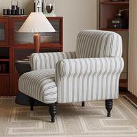 Fauteuil de détente en bois à rayures, style rétro moderne du milieu du siècle, directement de l'usine, pour salon, chambre, bureau à domicile, hôtel