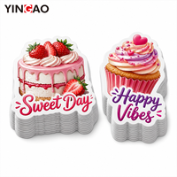 Autocollant en vinyle découpé sur mesure, imperméable, pour pâtisserie, gâteau, cupcake, n'importe quel logo, design auto-adhésif pour l'emballage des confiseries