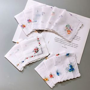 Pañuelo Vintage para Mujer, Cuadrado, de Algodón, con Bordado de Mariposa, Encaje, Flores, Diseño Floral Surtido - Product Image 3