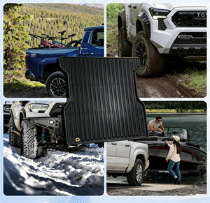 Tapis de <span class=keywords><strong>coffre</strong></span> de voiture de luxe imperméable de marque, ensemble complet 3D en TPE toutes saisons, sur mesure pour Chevrolet Silverado, compatible avec une benne de 6,6 pieds, 2019-2026 - Product Image 2