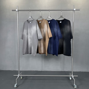 เสื้อยืดผู้ชายแนวสตรีทแวร์ผ้าคอตต้อน100% ทรงโค้งงัดทรงกรดไหล่ปล่อย305gsm เรียบเปล่าแบบกำหนดเอง - Product Image 6