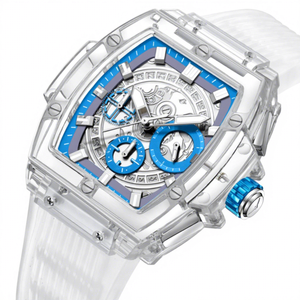 Reloj Cronógrafo Luminoso de Acero Inoxidable con Caja Transparente y Diseño Cuadrado ONOLA para Estudiantes Jóvenes, Moda Masculina TikTok - Product Image 3
