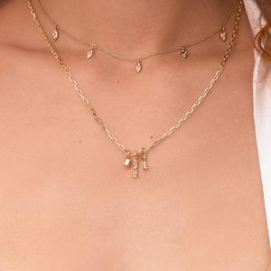 Collier avec pendentif en or 14 carats Manna Classic, accessoire DIY, étoiles, <span class=keywords><strong>MAMA</strong></span>, lune, charmes en or pour femmes, fête des mères - Product Image 4