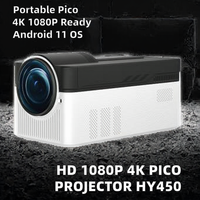 Projecteur LED HY450 1080P 700 ANSI H716 2 Go + 32 Go WiFi 6 BT 5.4 Mise au point électrique Décodage 4K Android AOSP Portable