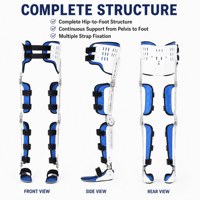 Attelle de fixation hanches-genoux-chevilles-pieds réglable avec support cuisse pour la rééducation postopératoire