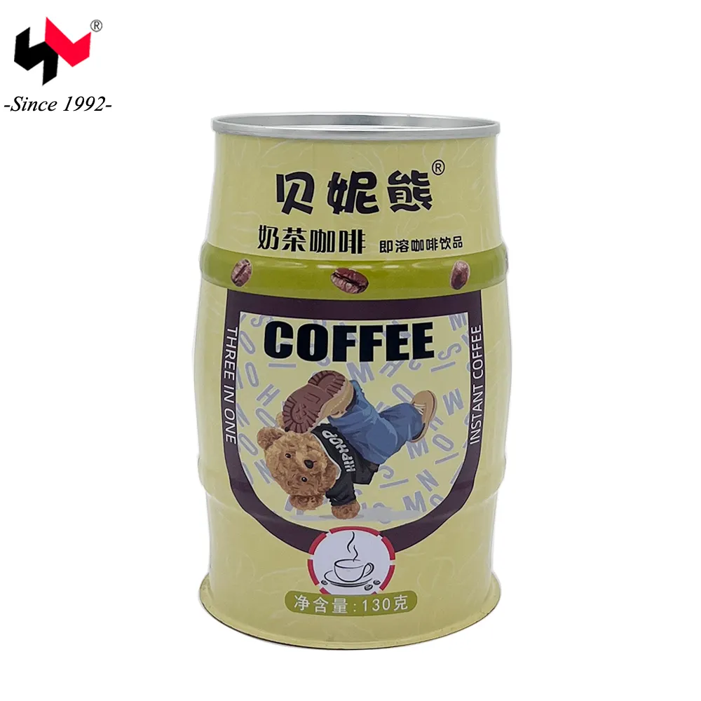 großhandel kaffee pulver milchtee dosen lebensmittelqualität leere zinn-metalldosen mit deckeln für lebensmittelverpackung trommelform