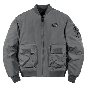 Blouson aviateur pour homme printemps-automne, tissé, décontracté, avec fermeture éclair, service OEM, style universitaire - Product Image 1