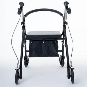 2-in-1 Rollator Walker with Seat Folding 4-Wheel Walking Aid Shopping <strong>Trolley</strong> for Elderly Lightweight <strong>Mobility</strong> Support - Product Image 6
