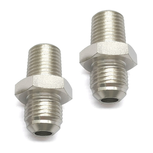 Adaptateur droit 6AN mâle à raccord conique 1/4 NPT mâle, en acier nickelé, pour tuyau de refroidisseur de carburant/huile, pour modification automobile - Product Image 2