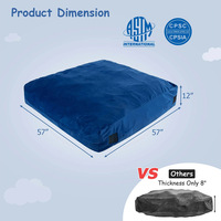 Tender Playful OEM Custom Blue 57X57 Sensory Crash Pad avec blocs de mousse et housse en velours lavable pour enfants