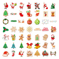 100 Pegatinas Navideñas Holográficas para Laptop, Regalo, Decoración de Dibujos Animados Lindos, Pegatinas Yingao, Pegatinas de Vinilo Impermeables con Purpurina
