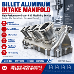 Collecteur d'admission en aluminium billette haute performance usiné <span class=keywords><strong>CNC</strong></span>, pièces de course OEM personnalisées, matériau aérospatial, usinage <span class=keywords><strong>CNC</strong></span> 5 axes - Product Image 1