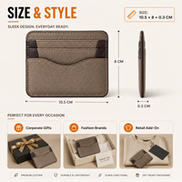 Cartera Minimalista Delgada de Cuero para Tarjetas, Ideal para Regalos Corporativos y Vendedores de Accesorios de Moda, con Detalle de Costura Fina, Logotipo Personalizado OEM