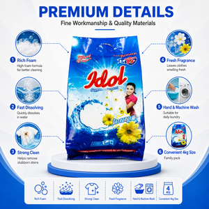 OEM Lessive en poudre 4kg très vendue Savon en poudre mousse riche de haute qualité Détergent à lessive puissant pour l'élimination des taches - Product Image 2