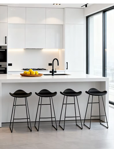 <span class=keywords><strong>Tabouret</strong></span> de bar en <span class=keywords><strong>fer</strong></span> <span class=keywords><strong>forgé</strong></span> au design minimaliste moderne pour la maison, le restaurant, le salon - Qualité commerciale, hauteur non réglable - Product Image 5