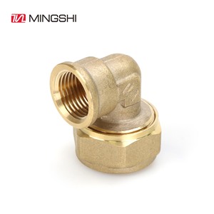 NF AENOR sertifikat ODM kuningan perempuan siku kompresi pipa pemipaan air fitting - Product Image 1