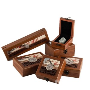 Wooden Jewelry <b>Storage</b> Box Rectangle 1L Covered Desktop Organizer For Bracelets Bangles Pendants <b>Rings</b> Necklaces Gifts - Product Image 1