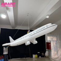 Simulateur d'avion gonflable de 4 mètres de long pour la décoration de musée aérospatial, costume d'avion gonflable et accessoire publicitaire